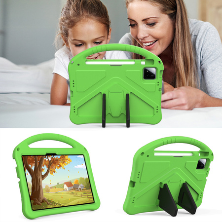 Puzdro FunColor na Xiaomi Pad 7 / Pad 7 Pro 11.2 pancierové / Xiaomi Pad 7 Pro, zelené - ochranné so stojanom