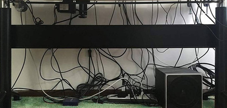 Pojemnik na kable Duży pudełko organizer na kable listwy biurko XXL, czarny