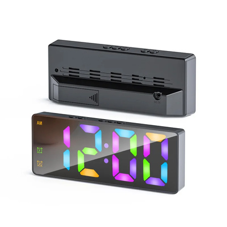 RGB LED digital alarm clock - DAC8 - Black