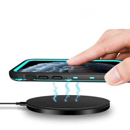 Etui wodoodporne 360 IP68 do iPhone 12 Mini, czarne - ochronne z podstawką, dostęp do portów i przycisków