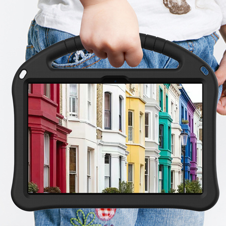 Puzdro FunColor na Lenovo Tab 10.1 2025, čierne - ochranné so stojanom, prístup k portom a tlačidlám