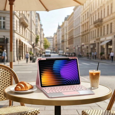Etui i KLAWIATURA touchpad do Xiaomi Pad 7 / Pad 7 PRO 11.2 uchwyt na rysik, różowe