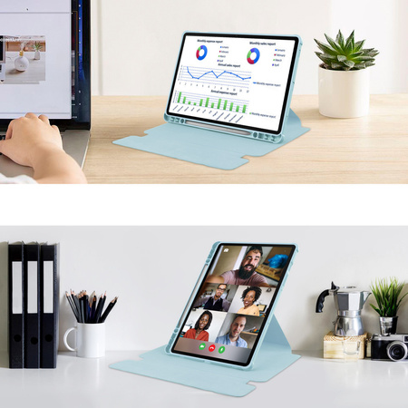 Etui 360 i KLAWIATURA do Samsung Galaxy Tab S9/ S9 FE/ S10 FE 10.9 na Rysik, niebieskie