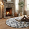 Dywan okrągły do salonu shaggy DECOR antypoślizgowy miękki puszysty 140x140 White Cube