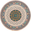 Round carpet NOVO Strado modern beige torte pattern for living room Oriental 90x90 cm