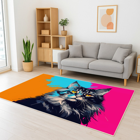 3D Strado MainCoon carpet 120x170 cm with cat pattern for animal lovers for living room and room