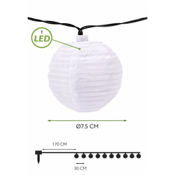 Lampiony solarne w kształcie kul 10 sztuk