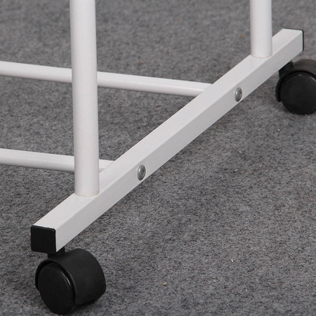 Double standing hanger on wheels for clothes - Costway W050 (White)