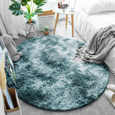 Shaggy Ombre Strado Round Carpet 100x100 OmbreNavy (Dark Blue)