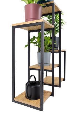 PANORAMA 6 level metal standing flower stand - elegant flower and plant stand OAK