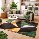 Dywan NOVO Strado nowoczesny do salonu marmurowy wzór velvet Zielony Marmur 100x150