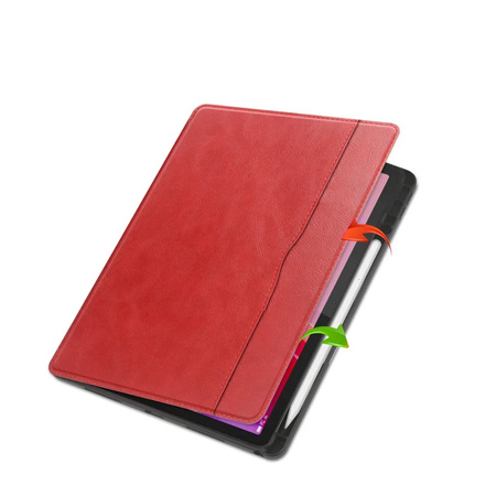 Leather case with pockets for Lenovo Tab M11 TB330FU 10.95" (Red)