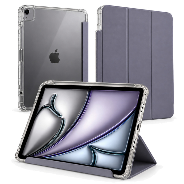 Etui Hard Crystal do Apple iPad Air 13 M4 M3 M2 2026/ 25/ 24 gen 8/ 7 z klapką - fioletowe