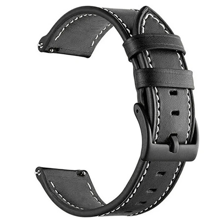 Remienok kožený na Huawei Watch GT 3 46, čierny - vymeniteľný, pohodlný na každý deň