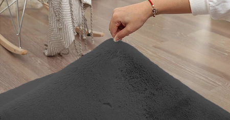 Rabbit Strado 120x120 DeepGrey round rug (Gray)