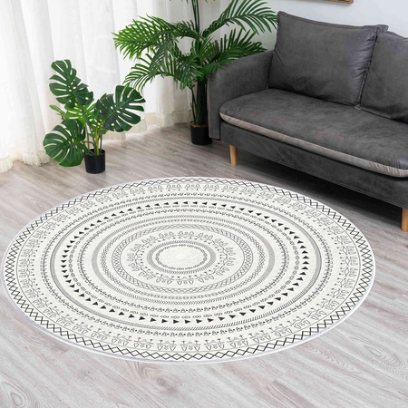 Round carpet NOVO Strado modern oriental pattern for living room Zenith 200x200 cm
