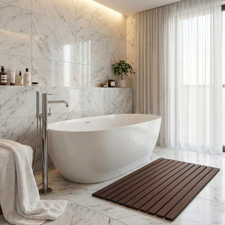 Mata łazienkowa antypoślizgowa do łazienki do wanny pod prysznic 43x61cm (Brązowa)