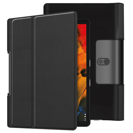 Puzdro Smart na Lenovo Yoga Tab YT s klapkou / Smart Tab, čierne - ochranné so stojanom