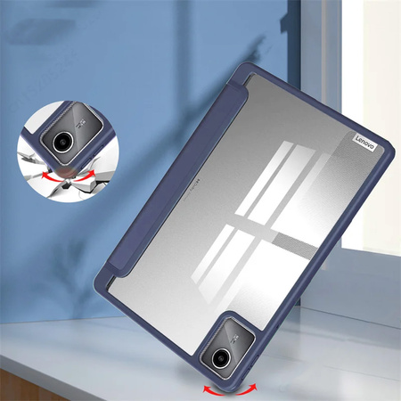 Etui Crystal case do Lenovo Tab M11 10.95 11 / 11 TB330, granatowe - ochronne z podstawką
