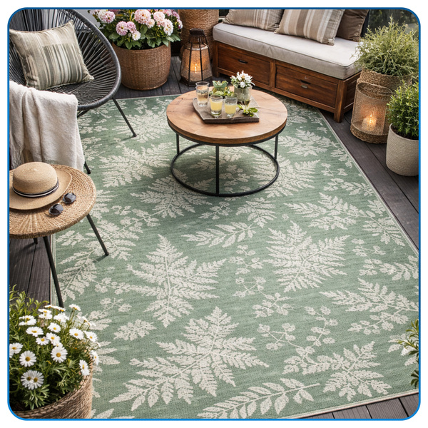Dywan zewnętrzny Flora 160x230 cm - wodoodporny na taras, balkon i do ogrodu