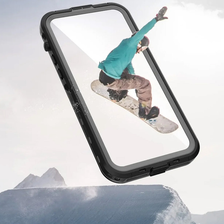 IP68 Waterproof Case + Strap for iPhone 14 Pro (Black)