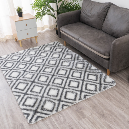Dywan do salonu shaggy DECOR antypoślizgowy miękki puszysty modny 200x300, biały