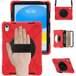 Etui Shockproof z uchwytem do Apple iPad 10.9 2022/11 A16 2025, czerwone