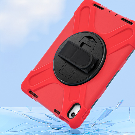Etui Shockproof z uchwytem do Apple iPad 10.9 2022 / 11 A16 2025 / Apple iPad 10.9 / Apple iPad 11, czerwone - ochronne