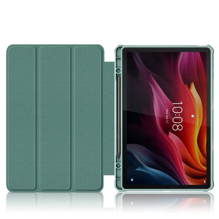 Puzdro s klapkou Clear na Lenovo Tab K11 Plus 11.45 / Lenovo K11 Plus, zelené - ochranné so stojanom