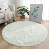Dywan okrągły Shaggy 90x90 cm, biały - pluszowy, miękki do salonu i sypialni
