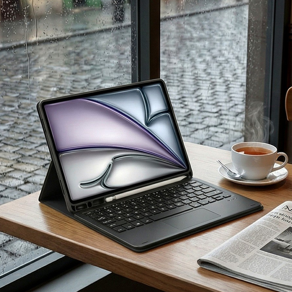 Etui z klawiaturą touchpad do iPad Air 11 M4 2026/ Air 11 M3 2025/ Air 11 M2 2024, gen. 8/ 7/ 6, czarne