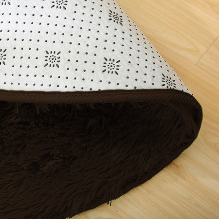 Shaggy Strado 80x80 DarkCoffee round rug (Dark brown)