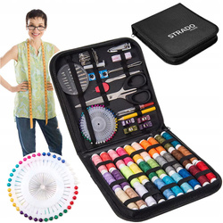 Duży Zestaw do szycia przybornik krawiecki nici igły nożyczki centymetr