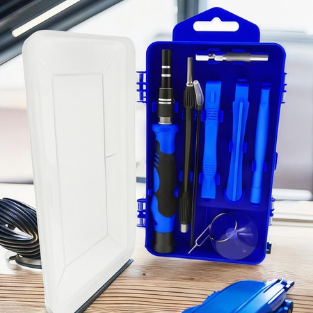 Zestaw precyzyjnych śrubokrętów 115w1 wkrętaki bity końcówki torx, niebieski