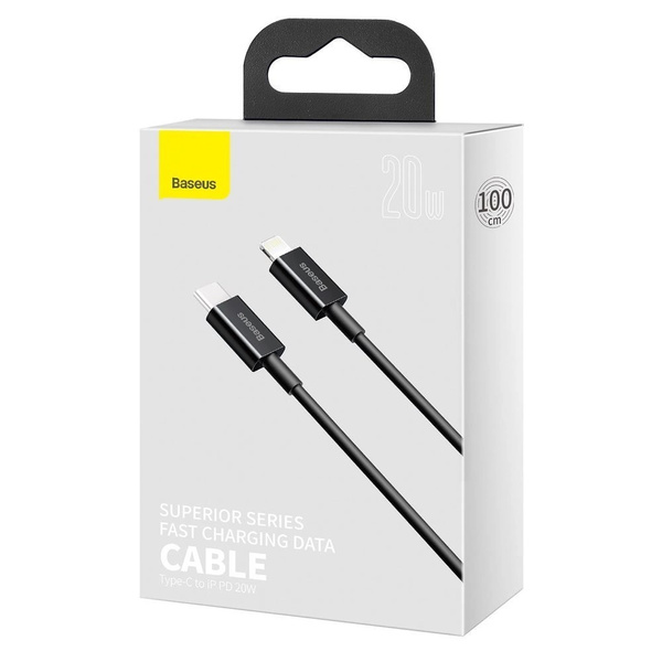 Kábel Baseus Superior Series USB-C / Lightning PD 20W 1 m, čierny