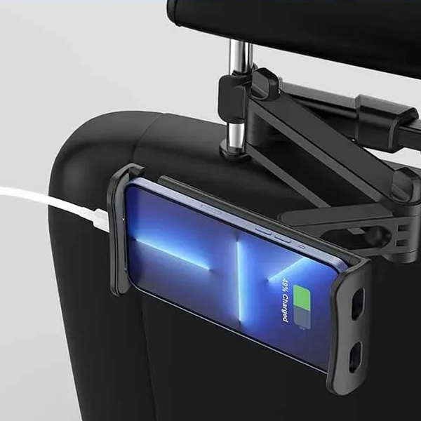 Držiak automobilový na opierku hlavy 360° na tablet telefón na telefón tablet, čierny