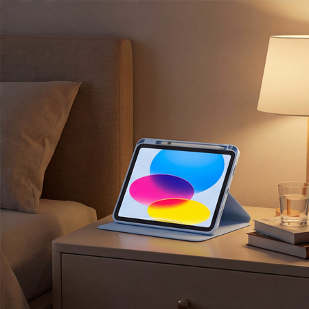 Puzdro otočné Pencil na iPad 10.9 2022 Gen. 10 / 11 2025 A16 Gen. 11 Wake, modré - ochranné so stojanom