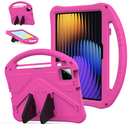 Puzdro FunColor na Xiaomi Pad 7 / Pad 7 Pro 11.2 pancierové / Xiaomi Pad 7 Pro, ružové - ochranné so stojanom