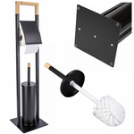 Metal toilet paper stand 2-in-1 free standing toilet brush