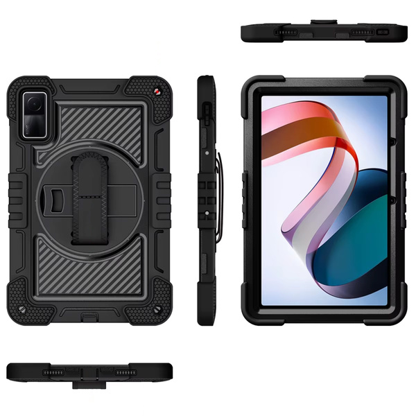 Puzdro pancierové s držiakom Shockproof na Xiaomi Redmi Pad SE 2023 11 / Redmi Pad SE 11, čierne - ochranné