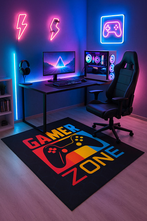 Dywan gamingowy 3D Strado GAMER ZONE 120x170 cm nowoczesny do pokoju gracza