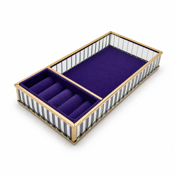 Szklana szkatułka na biżuterię 26x13x4cm 4A Purple