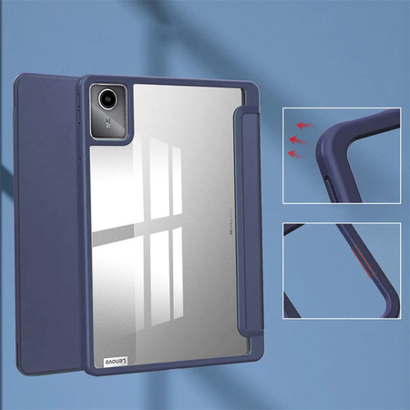 Puzdro Crystal case na Lenovo Tab M11 10.95 11 / 11 TB330, tmavomodré - ochranné so stojanom