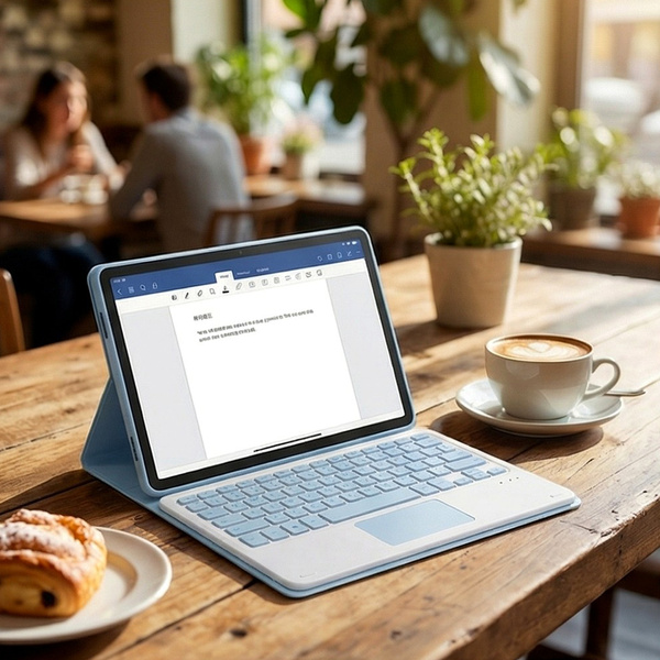 Puzdro s klávesnicou touch na Lenovo Tab 10.1 2025, modré - ochranné so stojanom