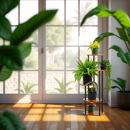 Kwietnik metalowy na kwiaty stojący wysoki 5 poziomów duży 106cm XL PALACE, czarny