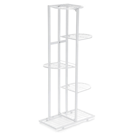 Kwietnik Metalowy duży stojący stojak na kwiaty rośliny 6 donic 97cm, biały