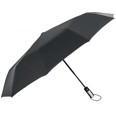 Folding vinyl automatic umbrella AU20 Black Silver durable all-weather design