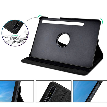 Etui Obrotowe 360 pokrowiec do Samsung Galaxy Tab S8 Plus X800 T730, czarne