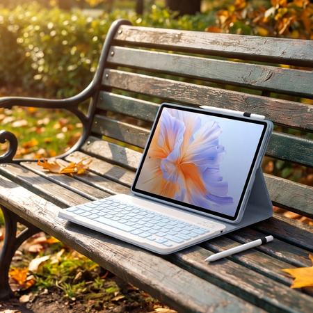 Etui z klawiaturą Bluetooth do Redmi Pad 2 PRO 2025, niebieskie