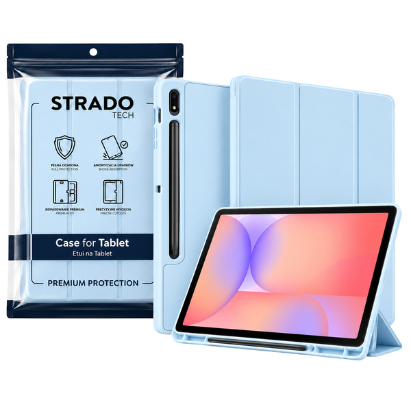 Etui do Galaxy Tab S10 Lite 10.9/S10 FE/S9 FE/ S9/ S8 z miejscem na rysik - niebieskie